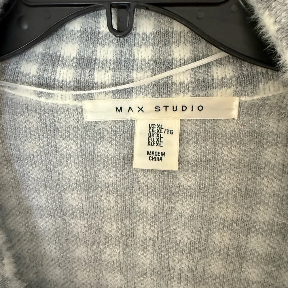 Max Studio Grey & White Gingham Jacket - Picture 3 of 6